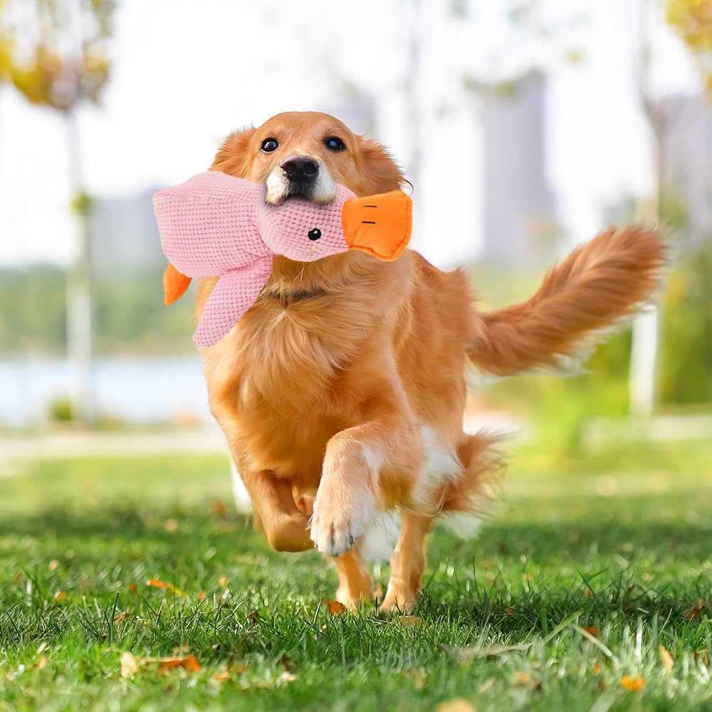 Koujut 2025 Upgraded Dog Toys for Aggressive Chewers, New Duck Dog Toys for Large Dogs, Puppy Toys Indestructible for Large Medium Small Dogs (Yellow, M-8.66 * 9.87in)