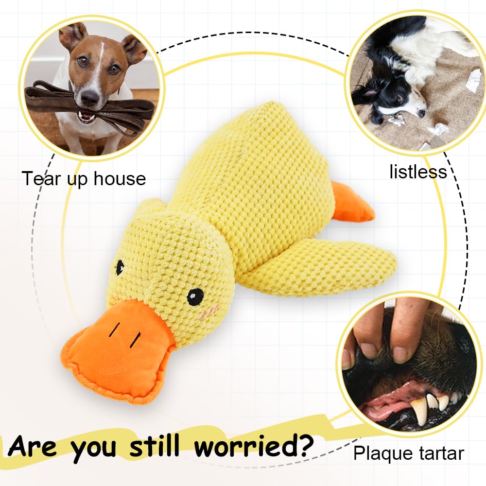 Koujut 2025 Upgraded Dog Toys for Aggressive Chewers, New Duck Dog Toys for Large Dogs, Puppy Toys Indestructible for Large Medium Small Dogs (Yellow, M-8.66 * 9.87in)