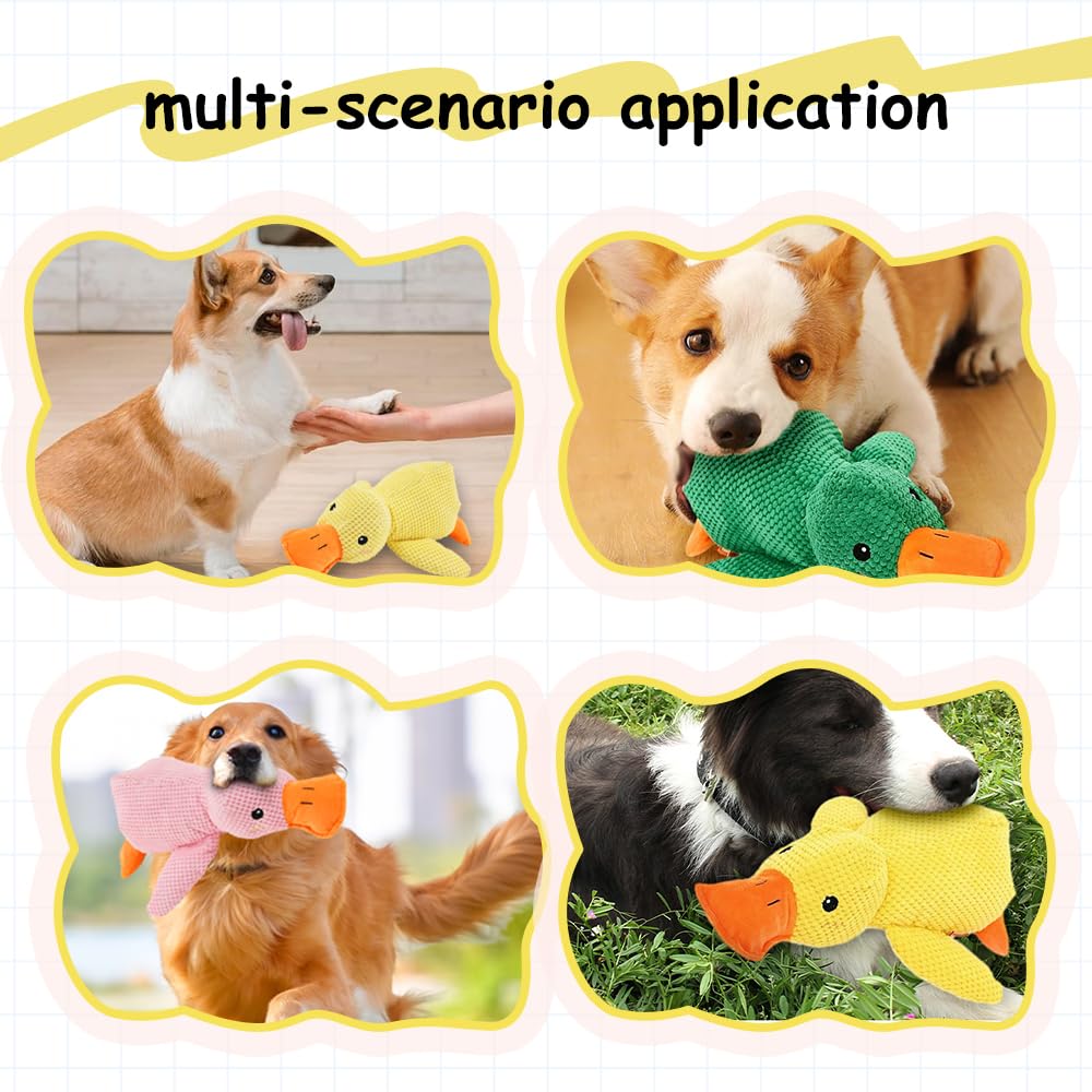 Koujut 2025 Upgraded Dog Toys for Aggressive Chewers, New Duck Dog Toys for Large Dogs, Puppy Toys Indestructible for Large Medium Small Dogs (Yellow, M-8.66 * 9.87in)