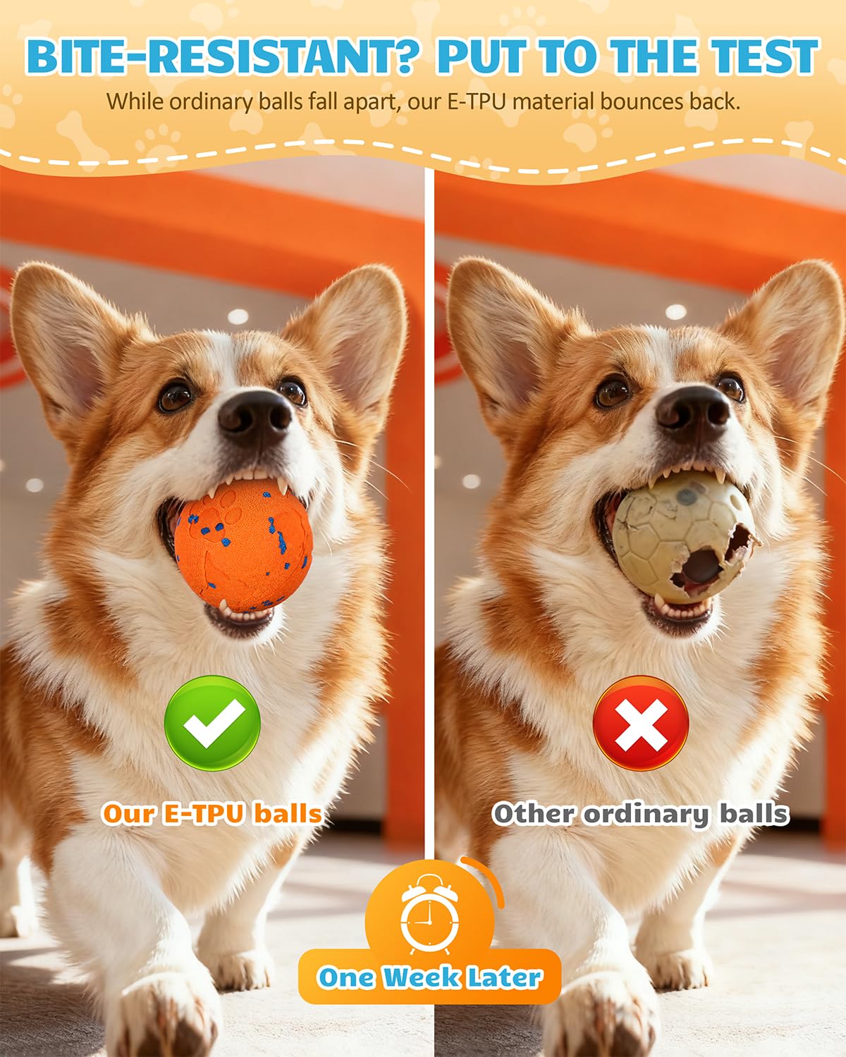 Interactive Dog Ball & Interactive Dog Toys for Medium/Large Dogs: Self-Moving, Auto-Vibrating & Bouncing Smart Ball - 3.1“ Chew-Resistant E-TPU, IPX7 Waterproof & Low-Noise (Include Gift Bag)