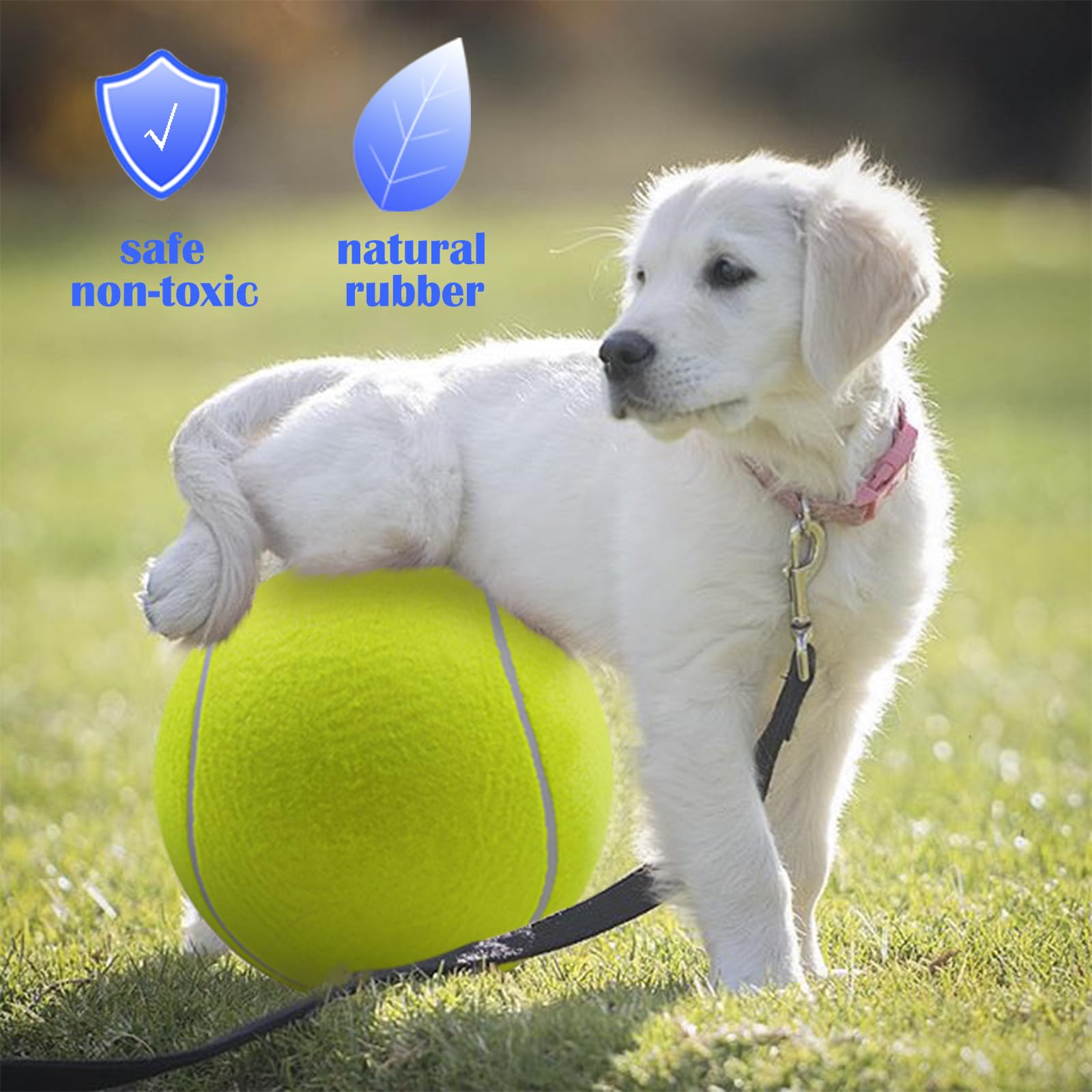 Banfeng Big Tennis Ball for Dogs, Giant Dog Tennis Ball Toy Large Outdoor Sports Gift for Small Medium Large Dog (Yellow, 9.5 inch)