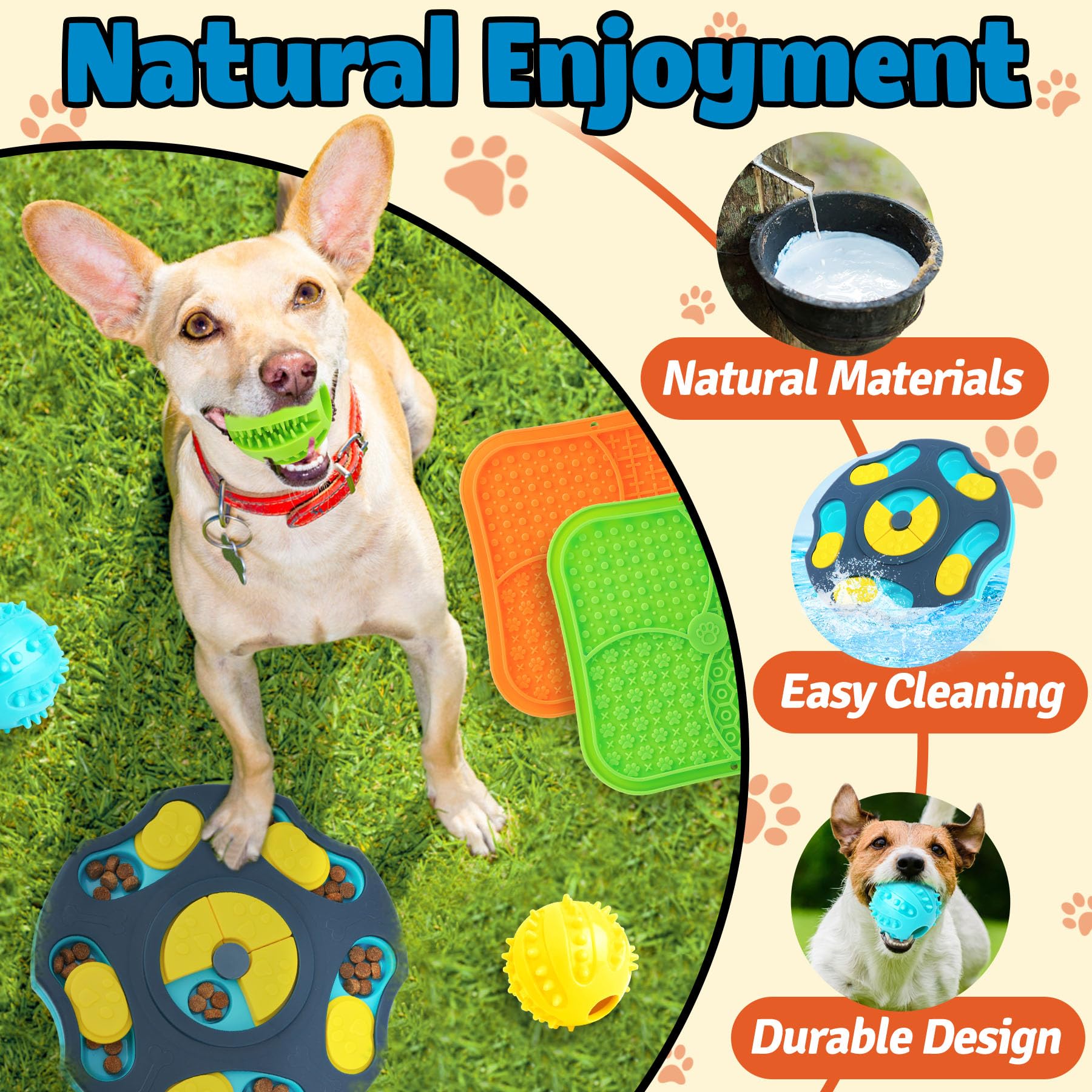 Forfon 9 Pack All-Around Dog Puzzle Toy Set -Mentally Stimulating Dog Enrichment Toys for Small to Medium Smart Dogs, Includes Dog Lick Mat with Suction Cups